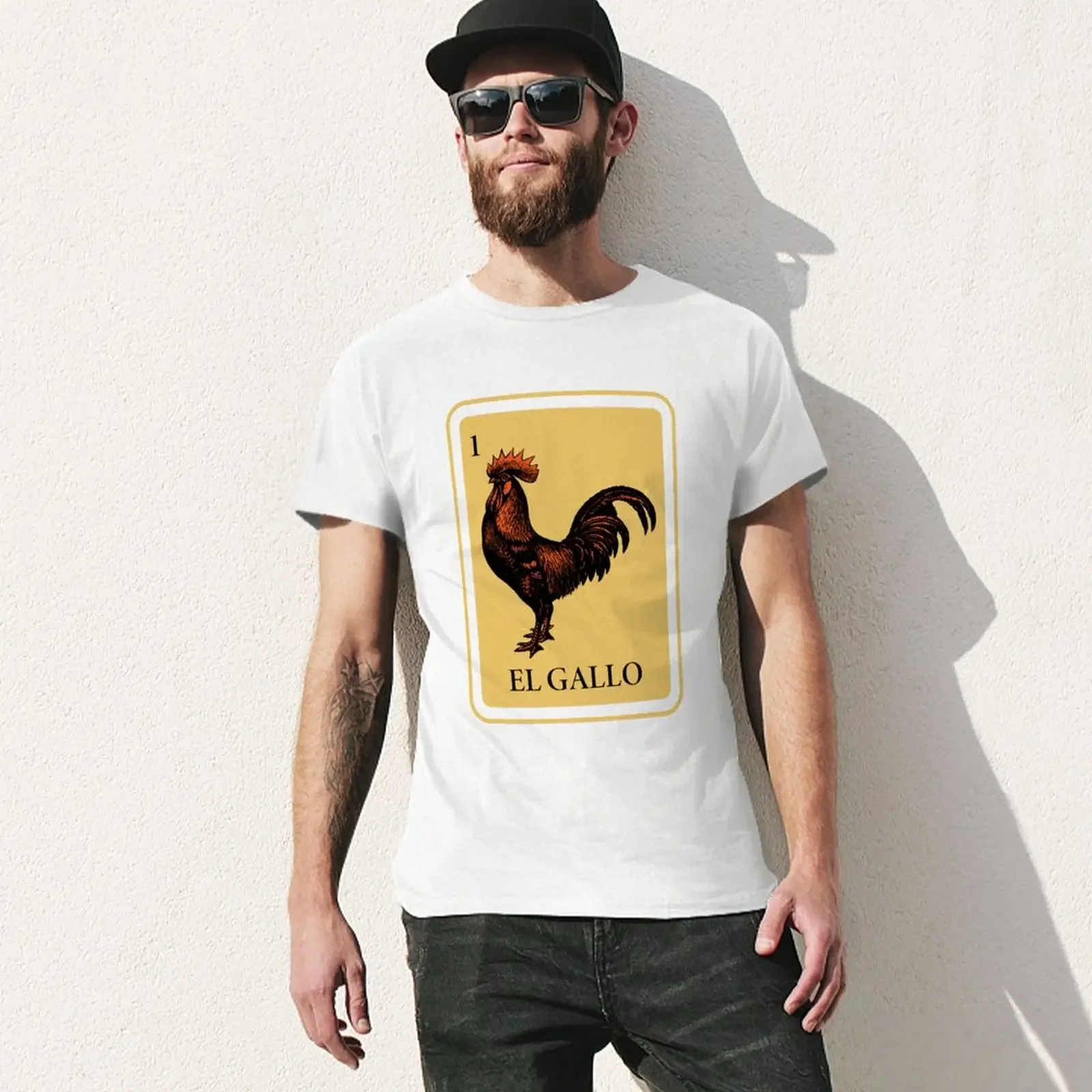 Мексиканская рубашка El Gallo Loteria I Традиционная Футболка традиционная графика