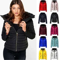 womens winter jackets hooded zipper down solid casual slim coats s 3xl