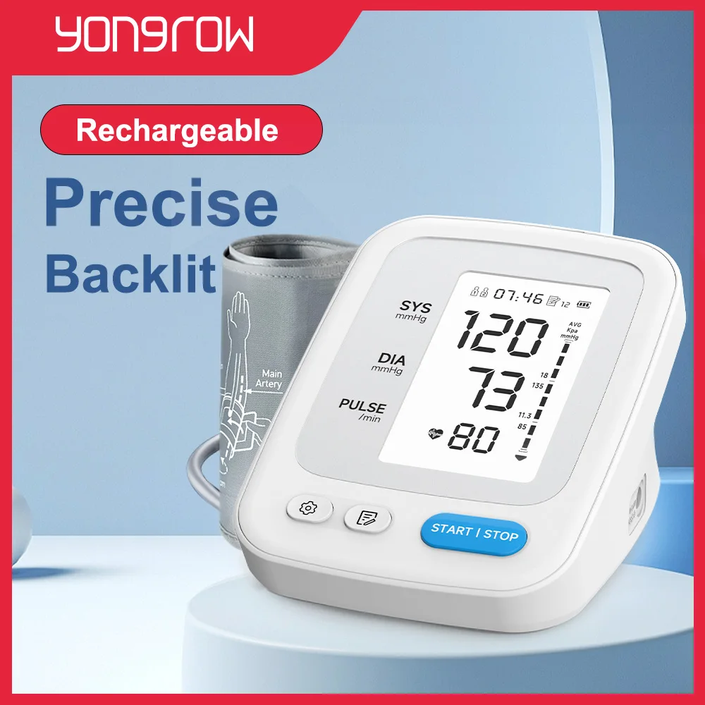 Yongrow-Monitor Digital portátil para la parte superior del brazo, herramienta de medición de la presión arterial, LCD, 1 piezas, tonómetro, esfigmomanómetro