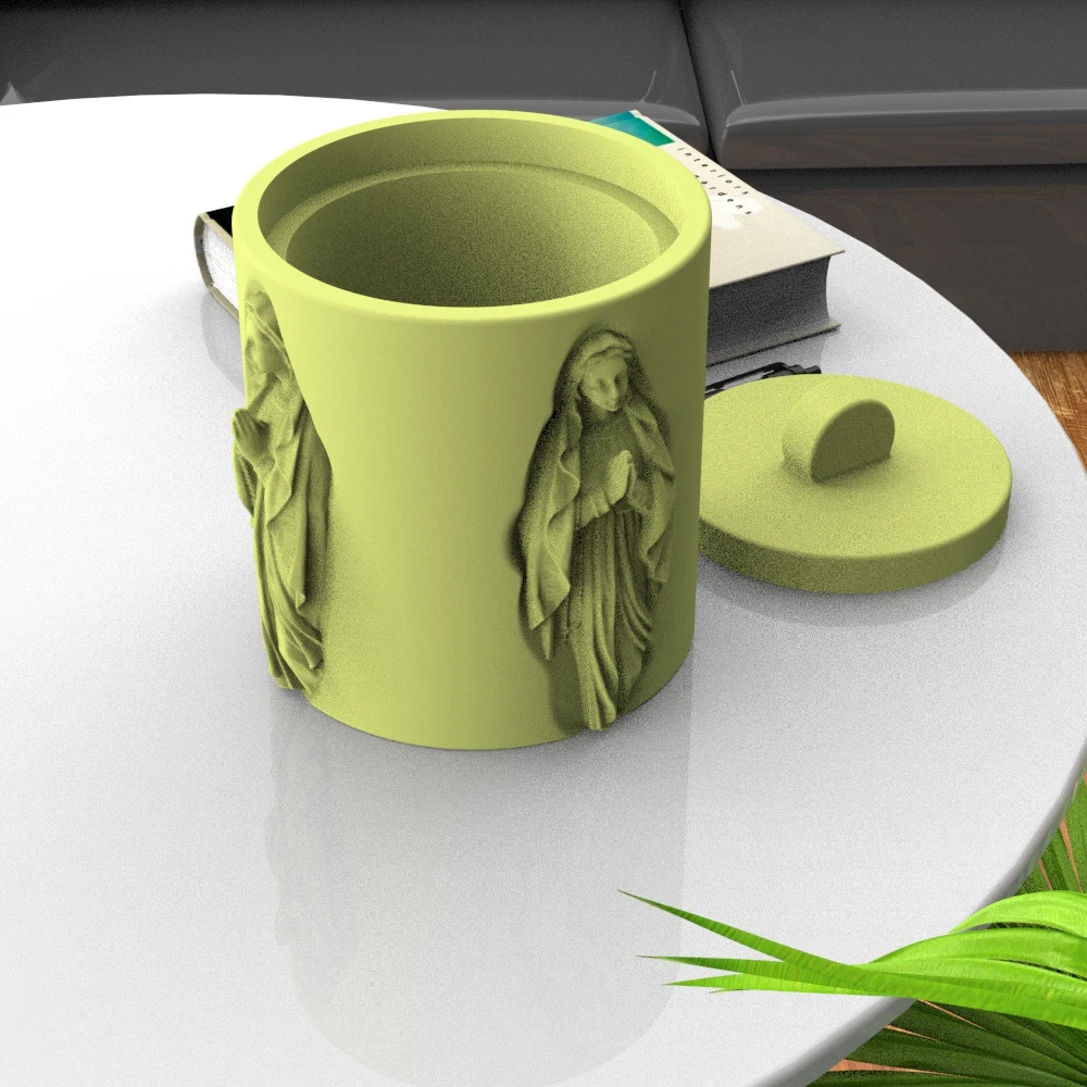 Бетонный воск Европейский рельефный дизайн форма для коробки с крышкой свечей