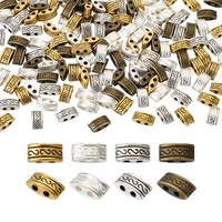 200pcs 4 colors tibetan style alloy 2 holes spacer beads rectangle connector beads for jewelry making diy accessories