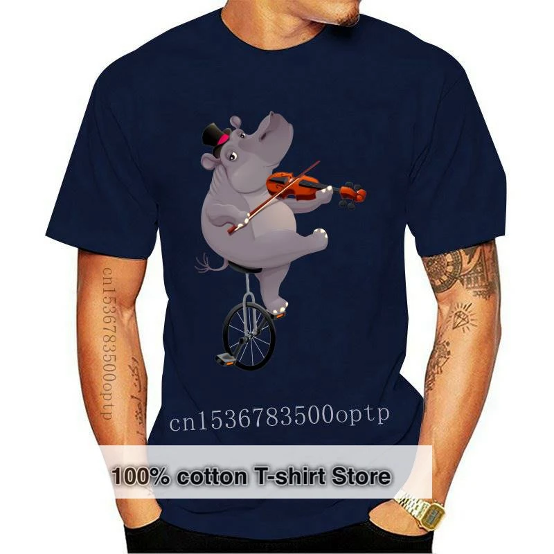 

Новинка, забавная футболка, футболка в стиле хиппо на одноколесном велосипеде 2021, Мужская футболка 2021est с круглым вырезом и коротким рукавом...