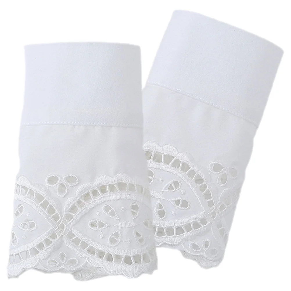 

Bracelets Womens Lace Fingerless Gloves Lolita Accessories Wrist Cuffs Three-dimensional White Fabric Bands Women's
