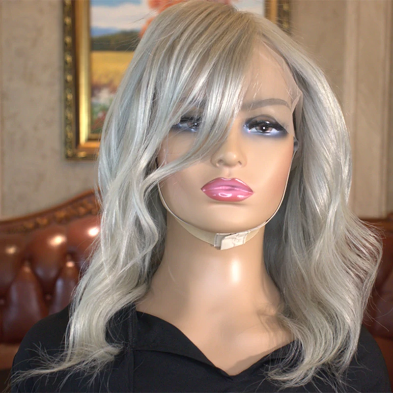 Парик Платиновый светлый из натуральных человеческих волос с фронтальной