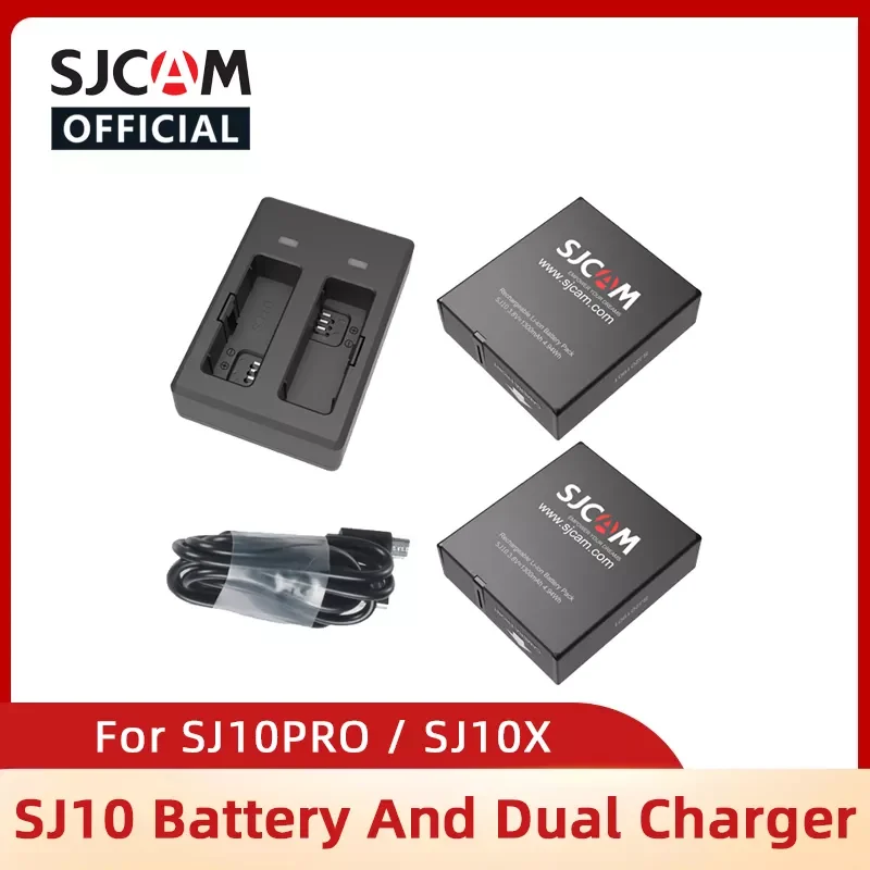 

SJCAM SJ10 PRO Dual Charger 1300mAh Li-ion Battery For SJCAM SJ9 STRIKE SJ9 Series SJ10 PRO SJ10X 4K Action Camera Accessories