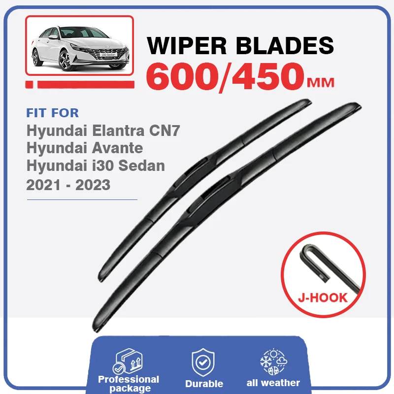 

For Hyundai Elantra Avante i30 N CN7 2021 2022 2023 Accessories Front Windscreen Wiper Blades Brushes for Car Cutter Windshield