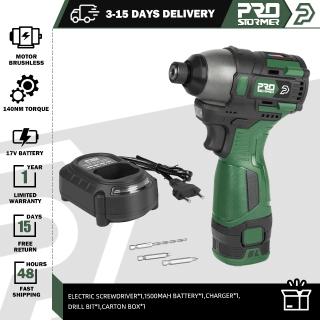 

Бесщёточный шуруповерт PROSTORMER 17V