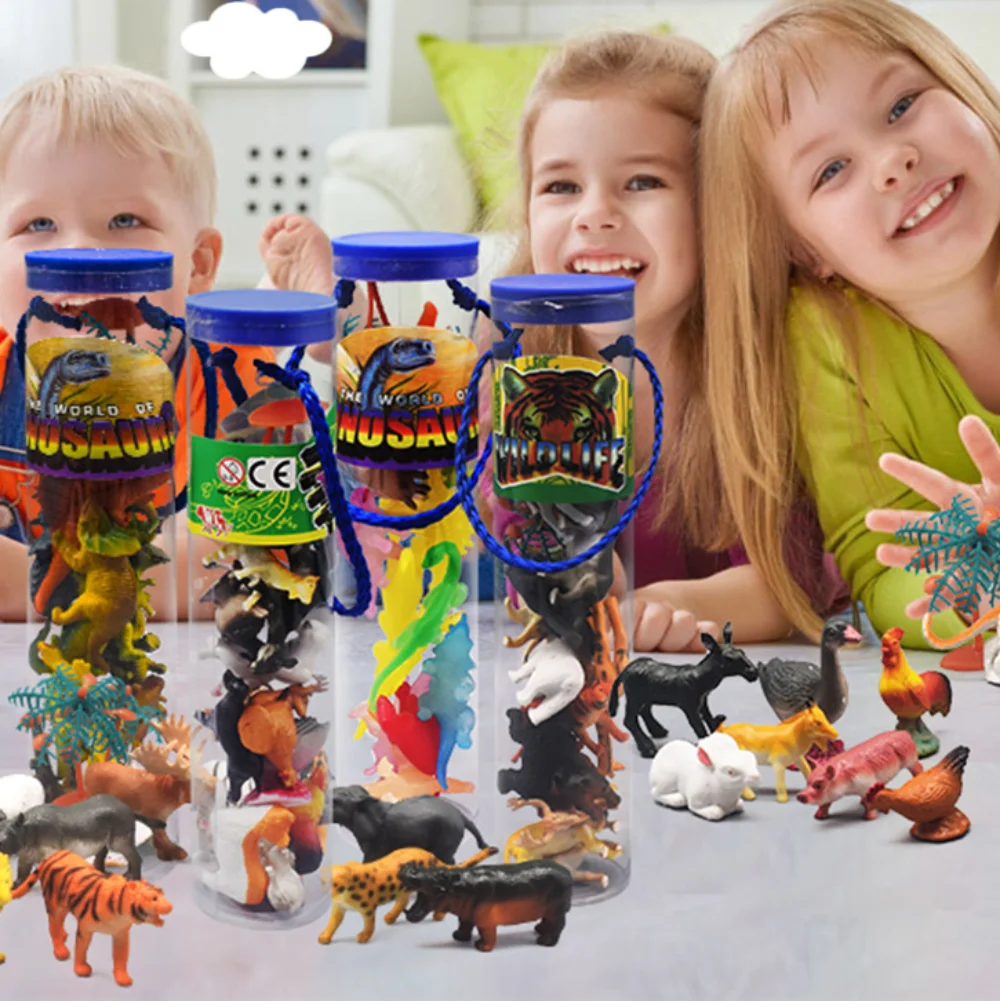 

13pcs/Set Mini Dinosaur Model Children's Educational Toys Cute Luminous Simulation Animal Small Figures for Boy Gifts Kids Toys