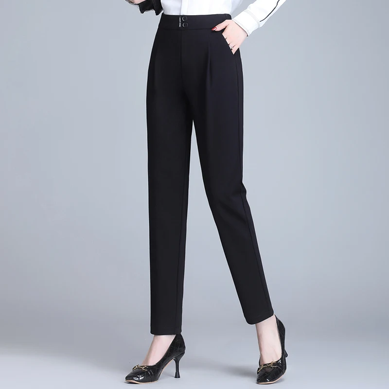 

Woman Pants Fashion Full Length Harem Pants Dress Pants for Women Basic Trousers Women Bottoms Pants Balck OL Womens Work Pants
