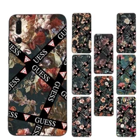 fashion brand guess flowers phone case soft silicone case for huawei p30lite p30 20pro p40lite p30 capa