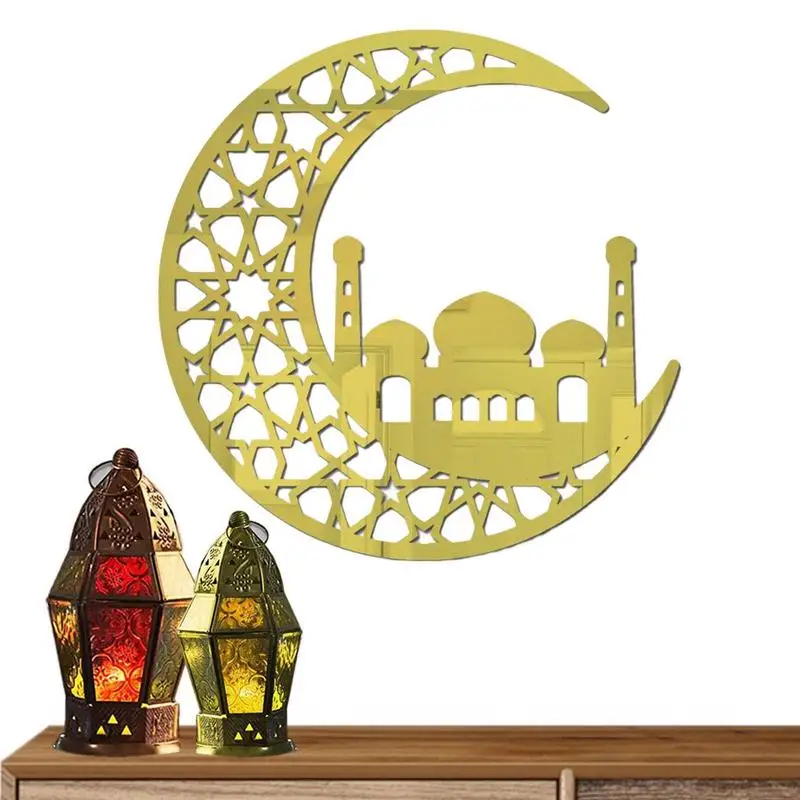 

Mirror Stickers Decor Home Wall Stickers Eid Moon Church Wall Art Decorative Acrylic Wall Decals Self-adhesive Home Decorations