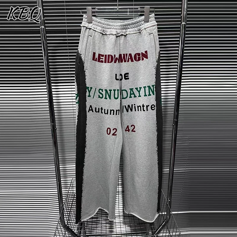 KBQ Hit Color Printting Шикарные свободные брюки для женщин с высокой талией и эластичной