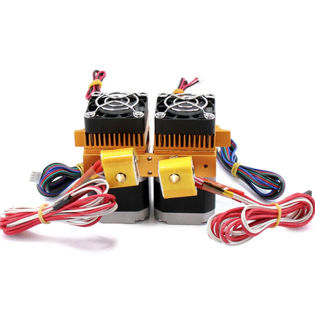 

Replacement 0.4mm Professional Double Nozzle Office Metal 12V 24V 1.75mm ABS 3D Printer Tool Durable Extruder Print Head