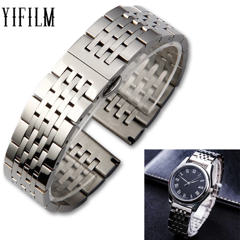 

Universal Stainless Steel Metal Watch Band 18 19 20 21 22 23 24mm Fashion Durable Men Women Watch Band Wristband Watch Accessory