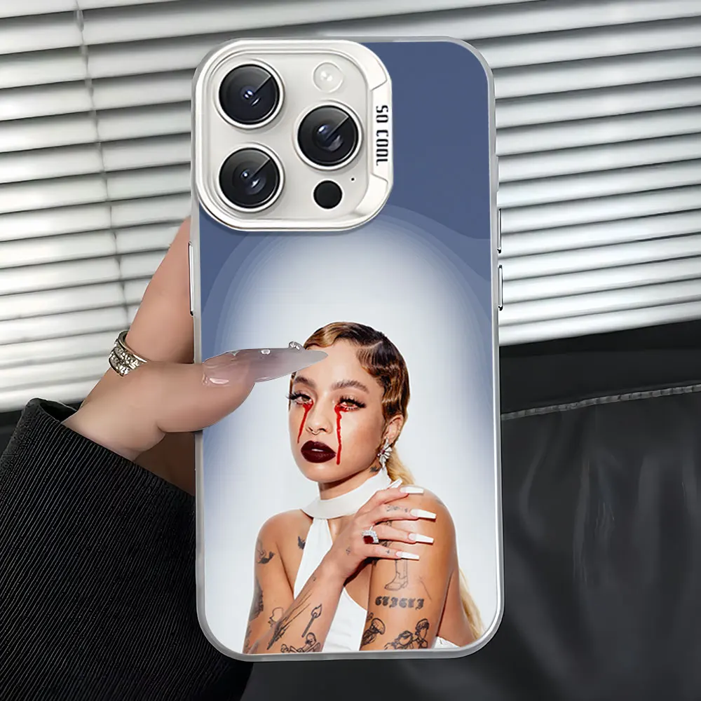 Singer Kiana Ledé Cut Ties For iPhone 11 12 13 14 15 16 Pro Max Plus Black White Shockproof Cover Laser IMD Phone Case