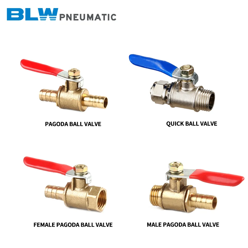 Пневматический соединитель рукоятка двойная шланговая бородка в линию латунный водяной масло воздух газ топливные фитинги шарового крана трубопровода