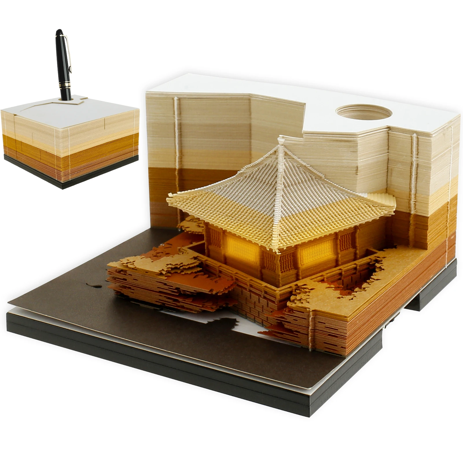 3D Настольный Блокнот Резьба По Бумаге Искусственная Лампа Органайзер Держатель