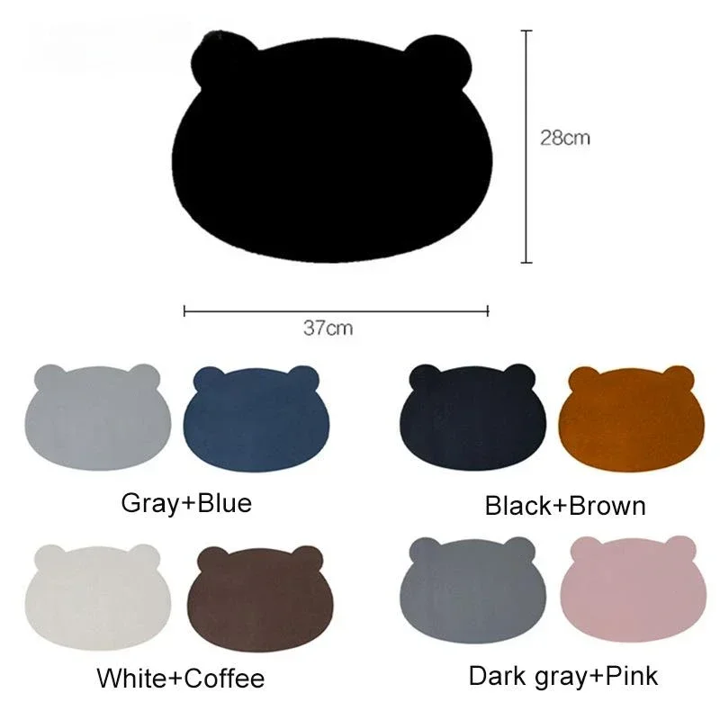 Детские салфетки с милым медведем нескользящая двусторонняя кожаная подставка