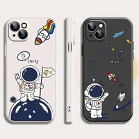 cartoon astronaut phone case for iphone 12 pro max 13 8 plus 7 7p 11 12 max pro mini 6 6s se 2020 x xr xs c824 silicone smart