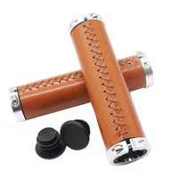 bicycle leather handlebars shock absorbing dead scooter handlebars hand sewn handlebars pu leather retro grips