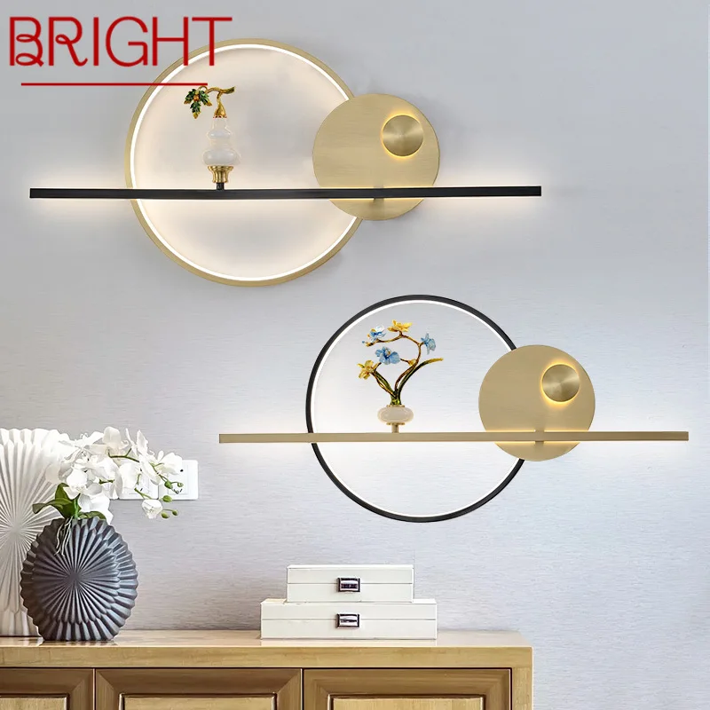

BRIGHT Modern Wall Lamp Vintage Brass Creative Design Gourd Decor Sconce Light LED For Home Living Room Bedroom Bedside
