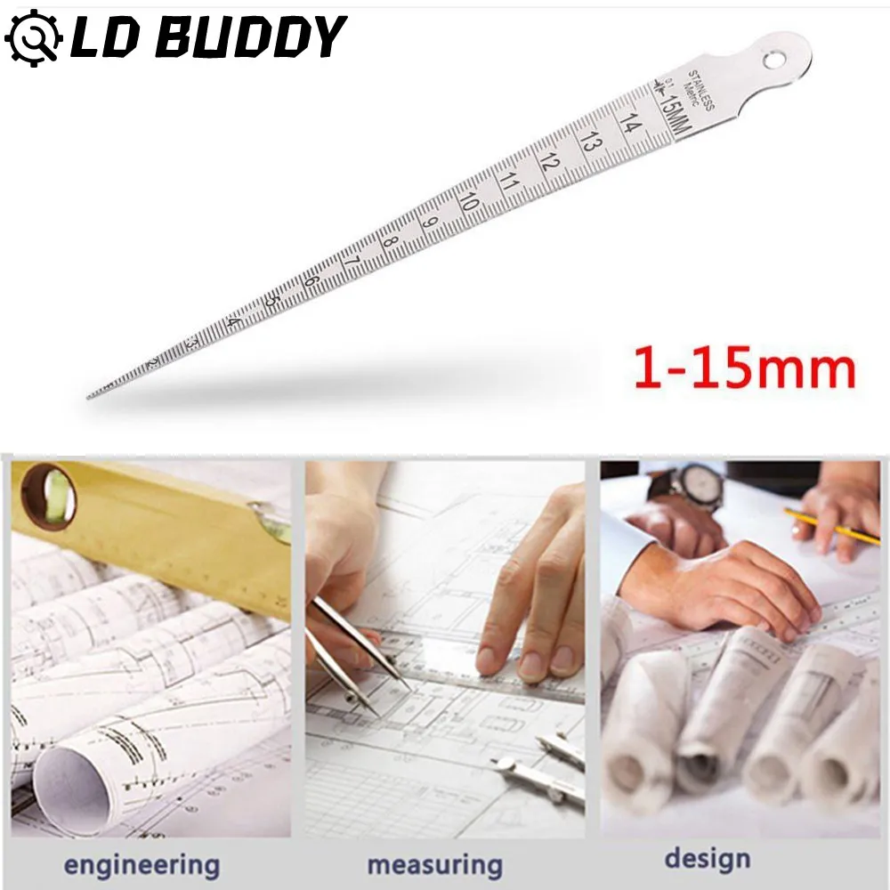 

1-15mm Feeler Gauge Gap Hole Taper Gauge And Stainless Steel Ruler Welding Inspection Taper Gauge Metric Measurement Hand Tools