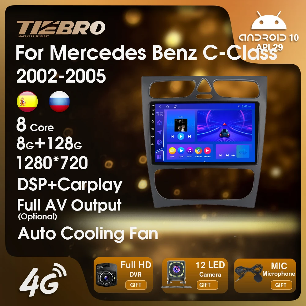 

TIEBRO For Mercedes Benz C-Class W203 C200 C320 C350 CLK W209 2002-2005 Car Radio Multimedia Video Player Audio Navigation GPS