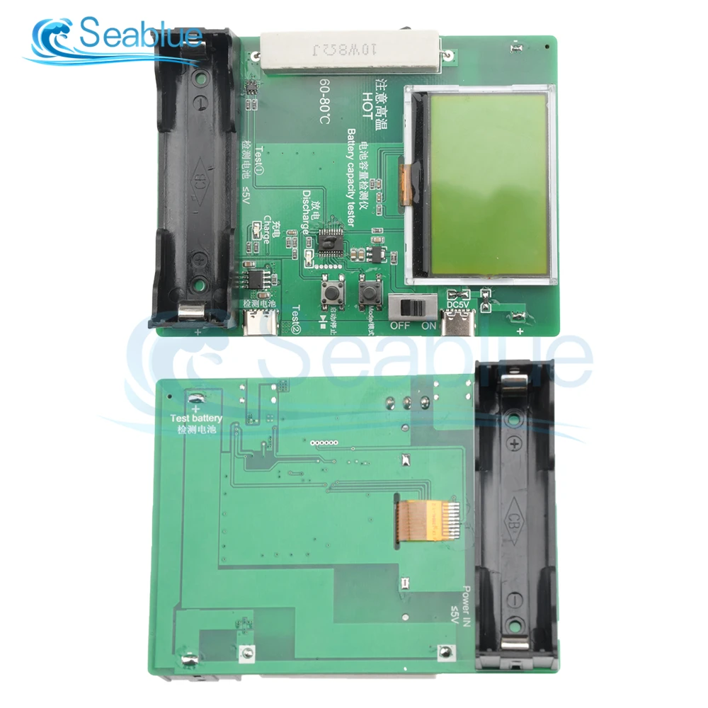 Тестер емкости аккумуляторов 5-12 В постоянного тока с ЖК-дисплеем мА · ч MWh для