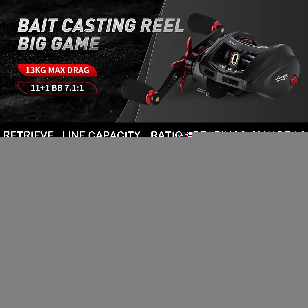 Рыболовная катушка JOHNCOO MT200 для заброса наживки большая игра 13 кг рыболовная с
