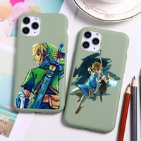 legends of zeldas phone case for iphone 13 12 11 pro max mini xs 8 7 6 6s plus x se 2020 xr candy green silicone cover