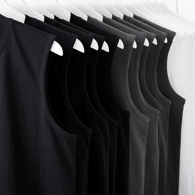 Summer Men's Tank Top Loose Basketball Bodybuilding Gym T-shirt Man Sleeveless Shirt Cotton Fashion Leisure Sports Men's Vest