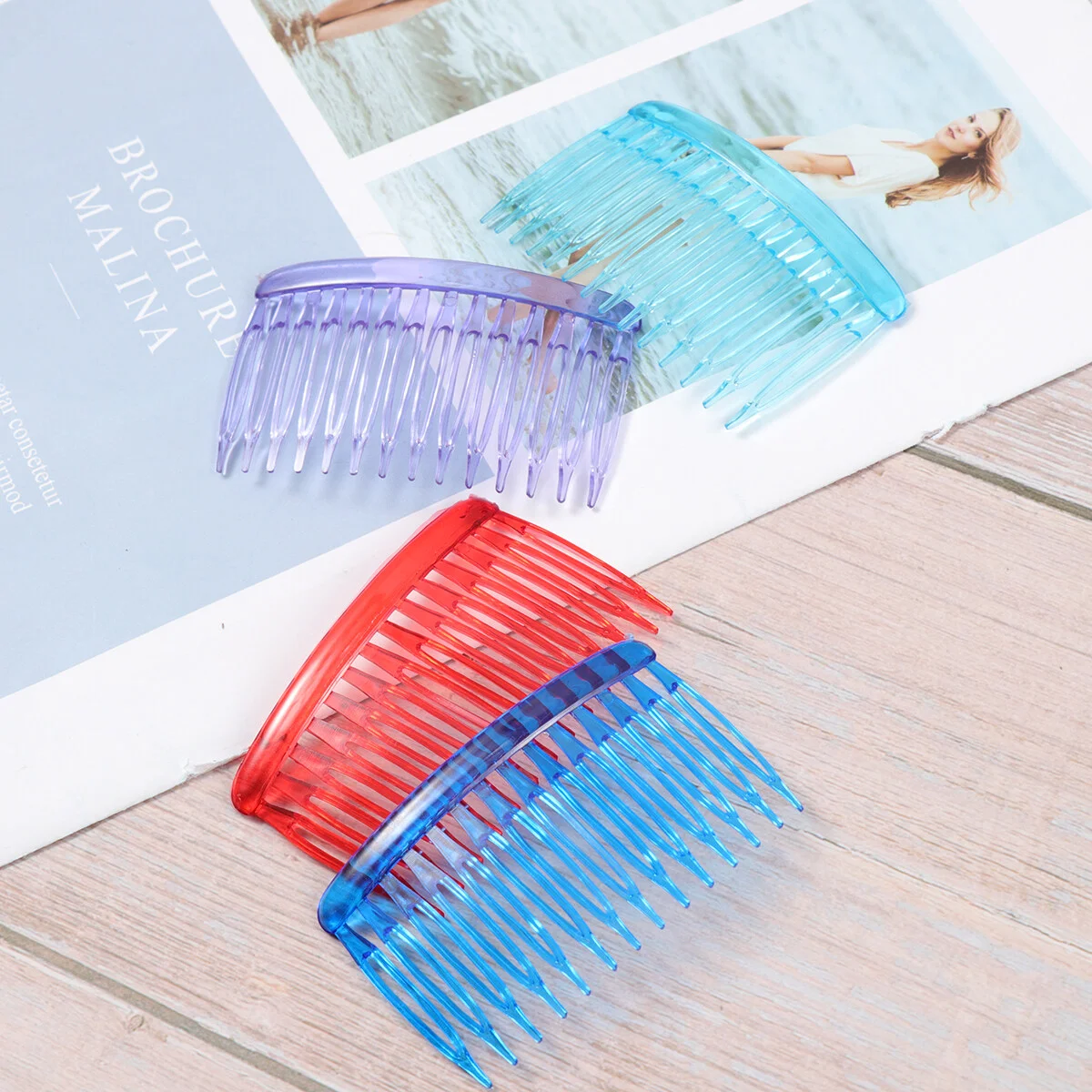 

Lurrose 12pcs Hair Clip Combs Colorful Wedding Veil Insert Combs for Lady ( Mixed Color )