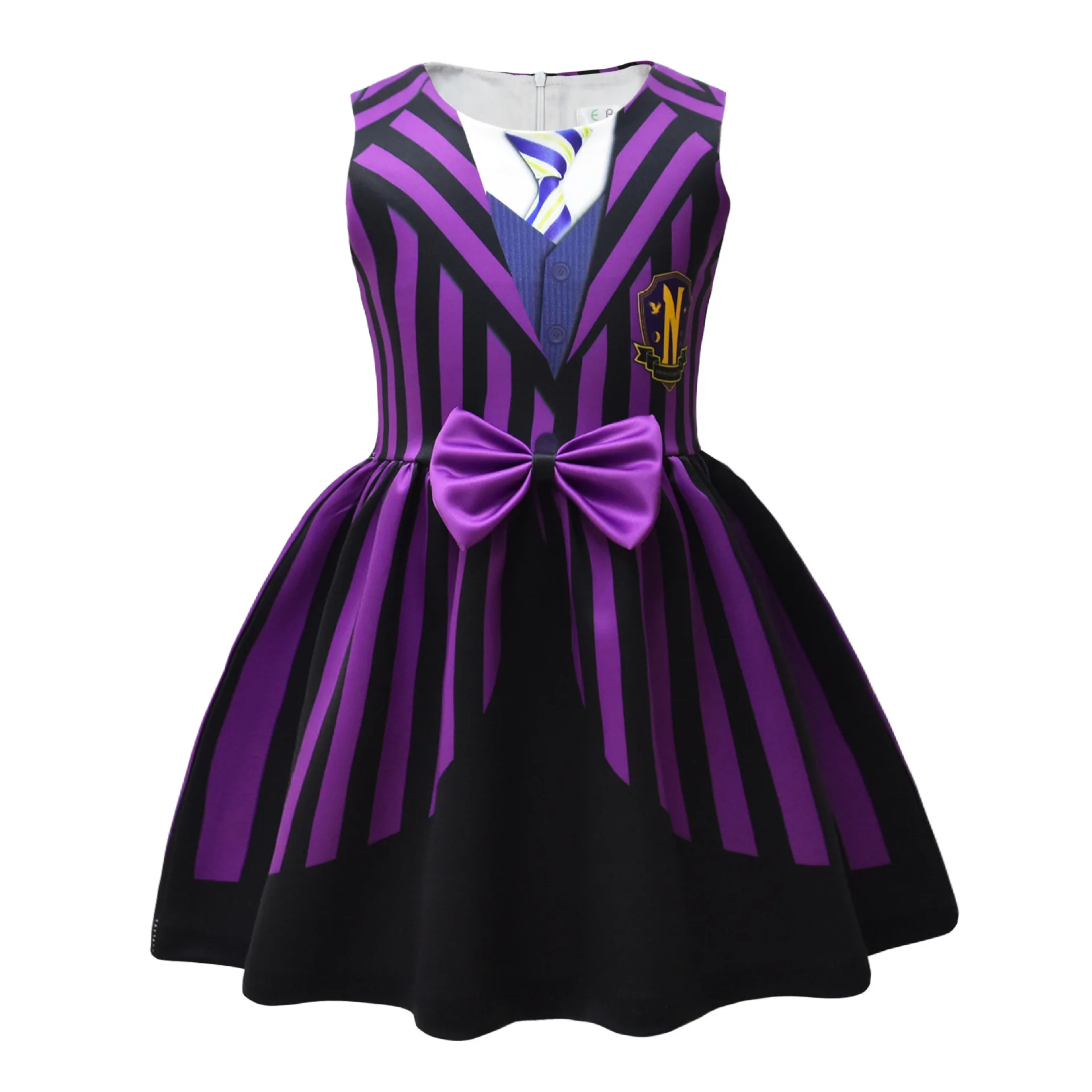 

Wednesday Addams anime peripheral striped dress cosplay clothing character dress skirt children's birthday gift