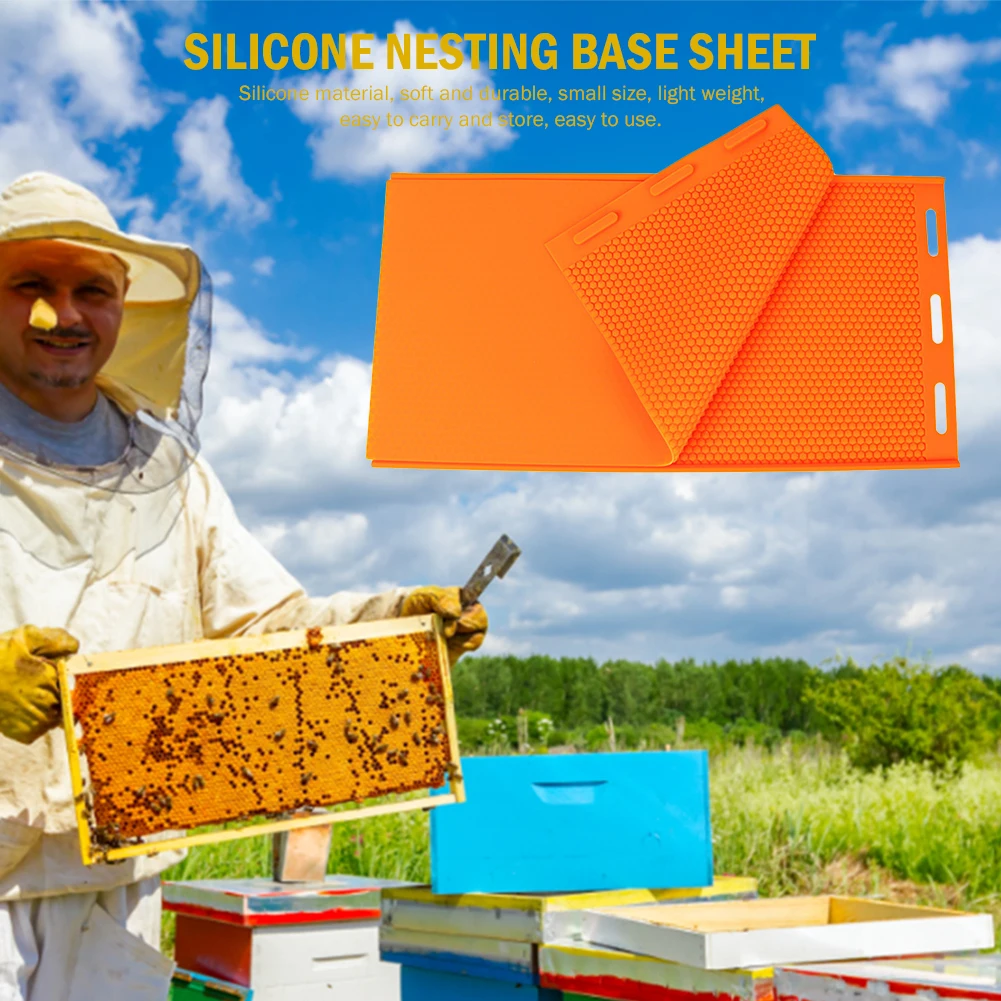 

2pcs Beewax Foundation Sheet Mould Flexible Beeswax Foundation Press Mold Silicone Harmless Handmade Durable Beeswax Making Tool