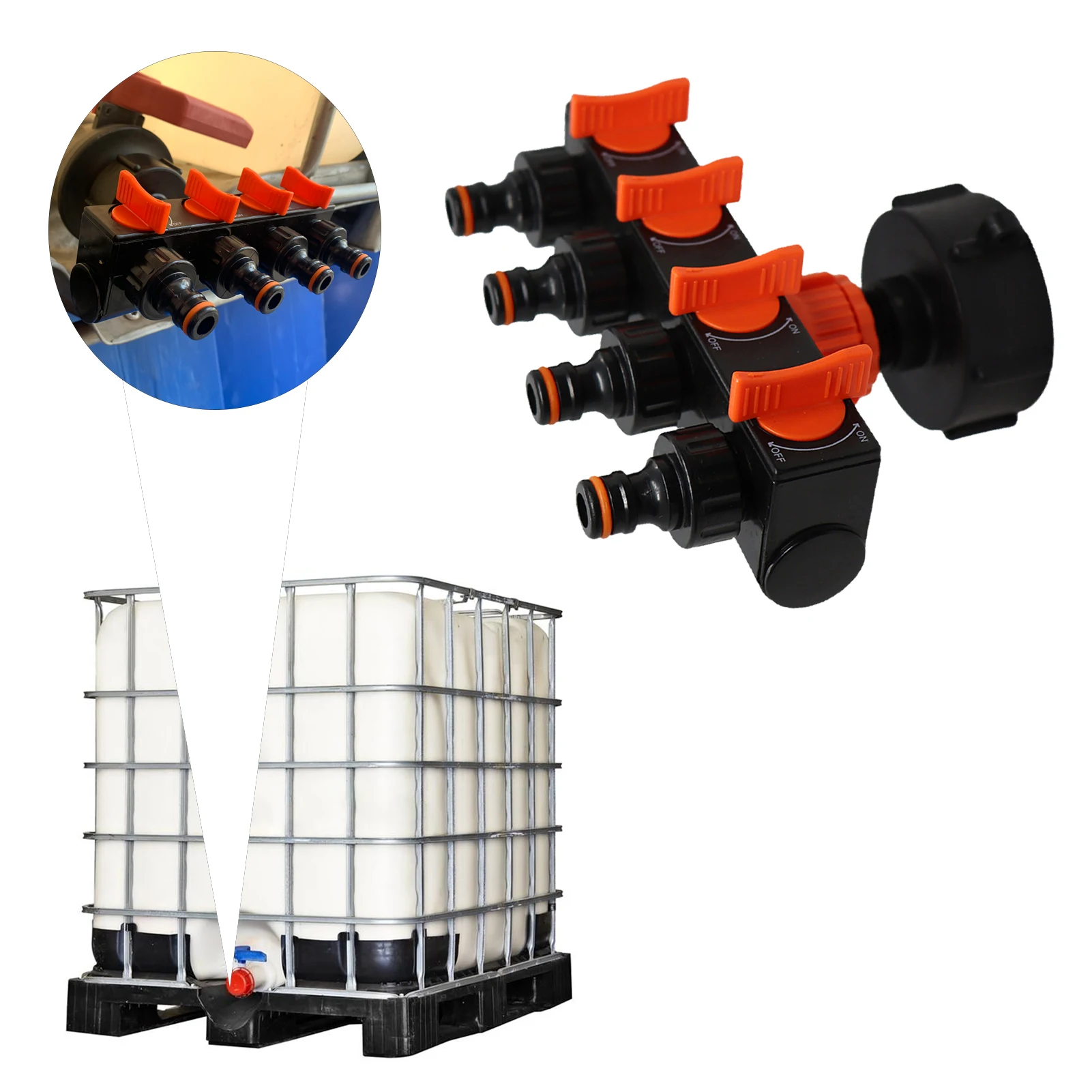 

Garden Hose Splitter 4 Way 3/4 Inch Water Faucet Splitter With Shut Off Valves 4 Way Hose Connectors For Gardening Hoses