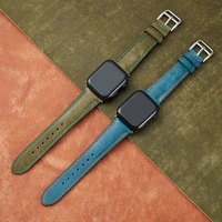 high quality leather watch strap for apple watch band 44mm 41mm 45mm 40mm 42mm 38mm retro cow watchband iwatch series 7 3 4 5 se