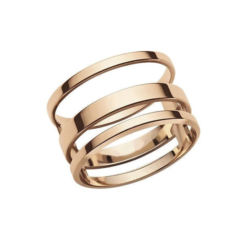 

Huachao 2023 Spring New Dw Ring High Quality Stainless Steel Three-layer Ring Permanent Color-resistant Couple Ring