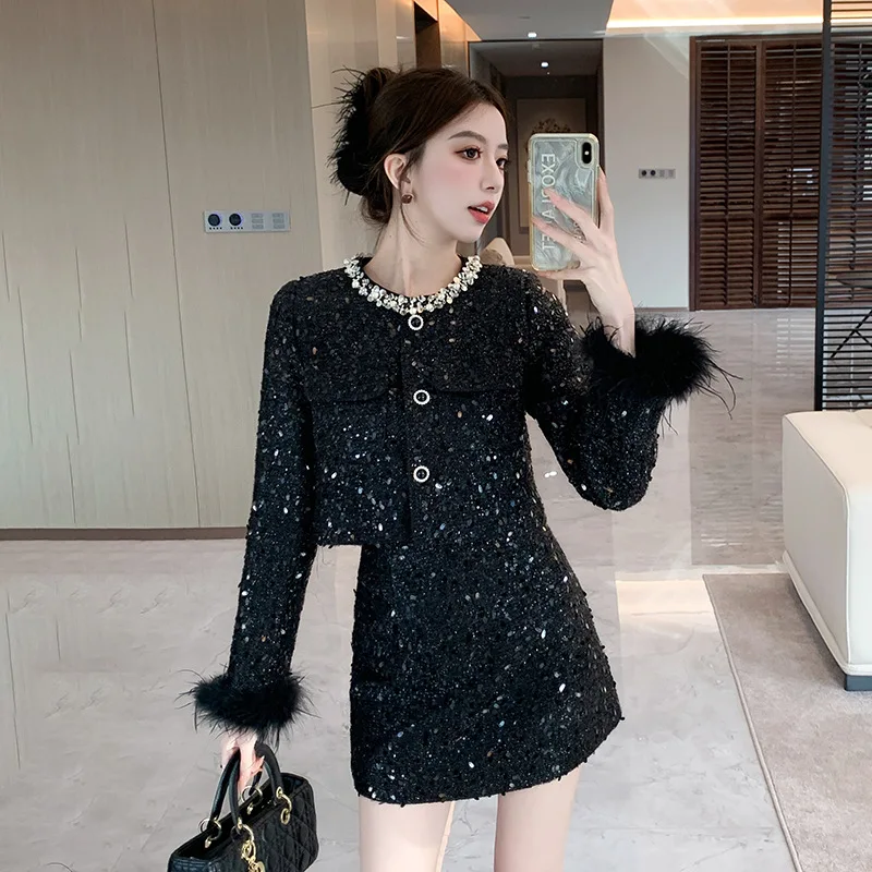 Весенне-осенний французский элегантный комплект из двух предметов женская