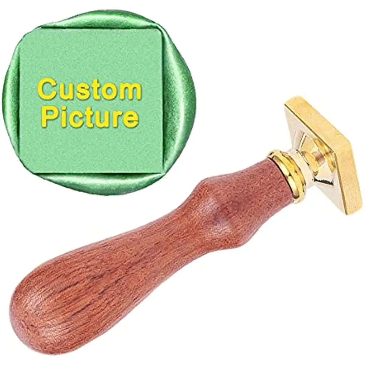 

1Set Custom Wax Seal Stamp Logo Name Picture Initials Letters Personalized Made include stamp head and stamp handle-20mm Square