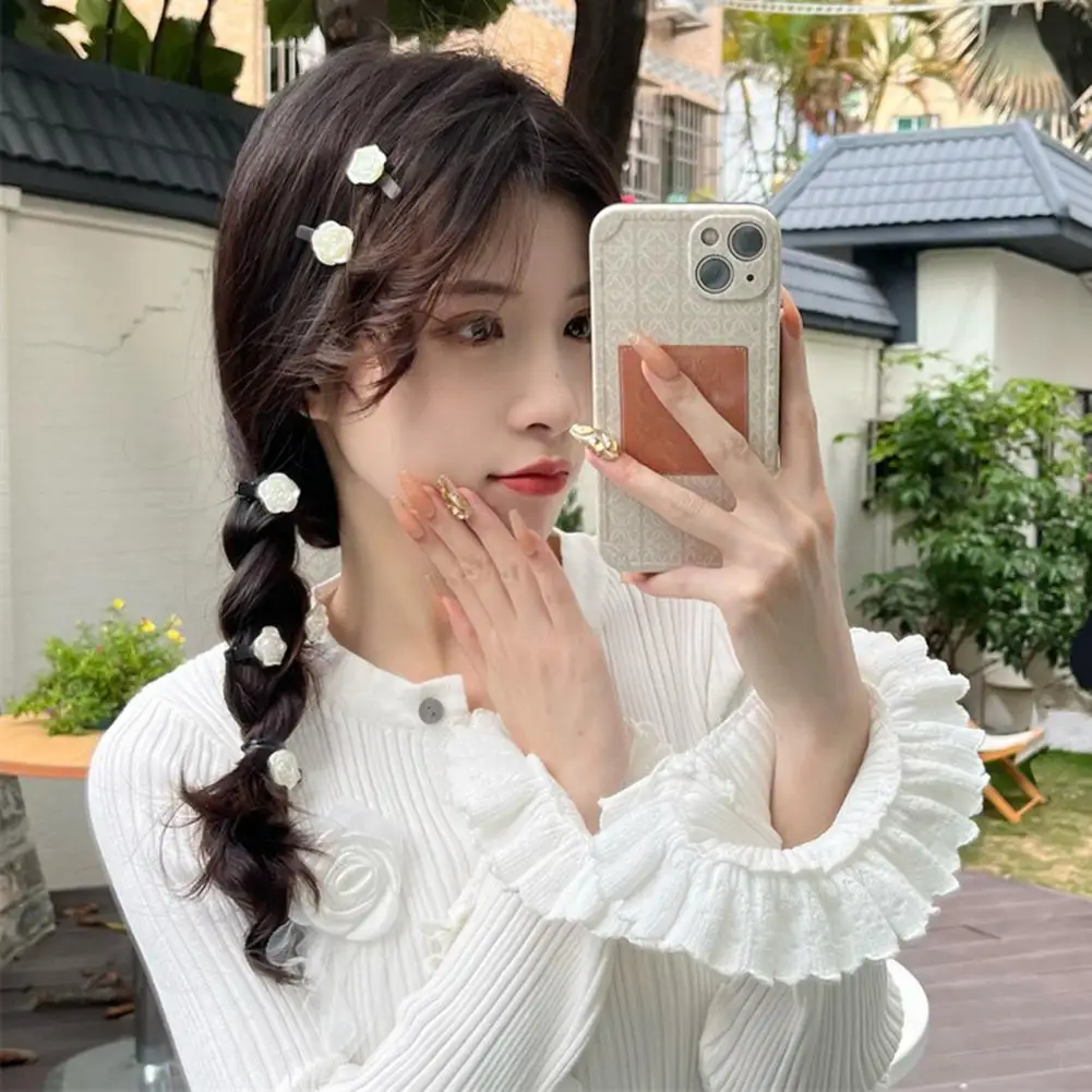 

Модный зажим для волос из сплава с имитацией камелии для девочек, легкая заколка для волос, сказочный стиль, подарок