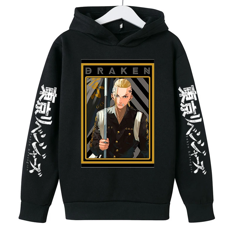 

2022 Boys / Girls Spring and Autumn Leisure Harajuku Animation Tokyo Food Print Hoodie Children's 4-14-year-old Sweatshirt