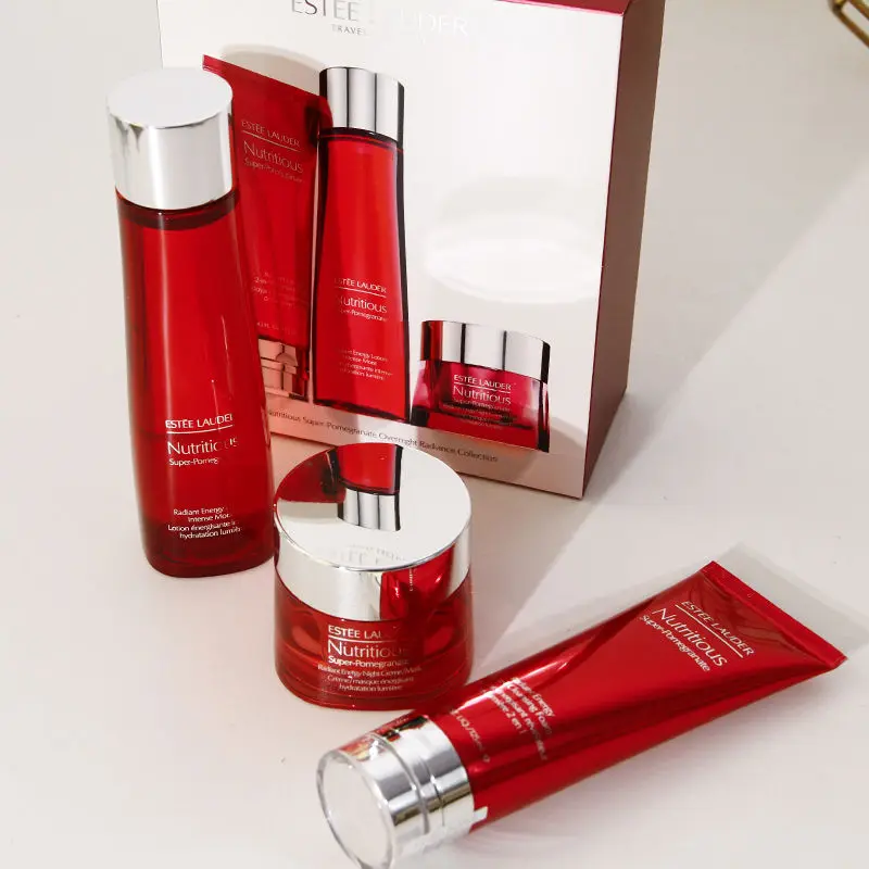 Фото Estee Lauder 3 шт. супер питательный гранатовый Сияющий энергетический набор Membersihkan пенопластовый лосьон ночной крем/Маска Детокс светящийся ухо... №2