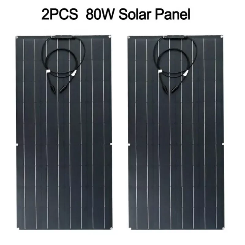

2023NEW ETFE 80W 160W Solar Panel monocrystalline solar cell 18v solar system energy kit 12v solar charger for car