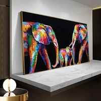 chenistory 60120cm large size painting by numbers elephant family acrylic paint by numbers animal for vestibule home decors