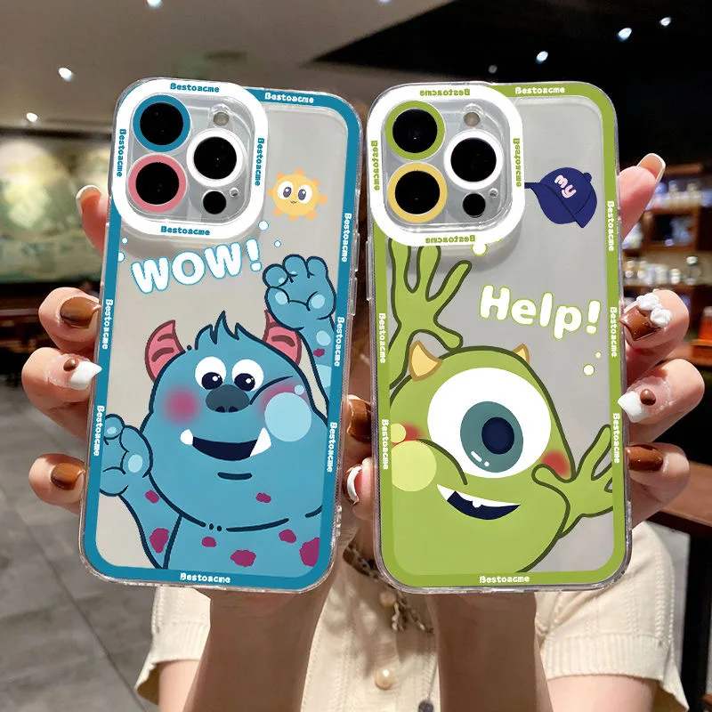 New Cute Monsters Phone Case For TECNO CAMON 30 20 POVA 6 5 SPARK 10 Infinix Smart 8 7 Note Hot 40 30i 20i Pro Transparent Cover