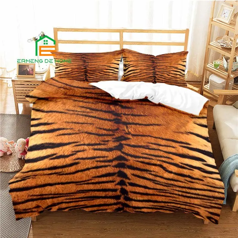 

Animal Fur Pattern Duvet Cover Set Bedding for Aldult Kids Bed Set Game Quilt Cover Comforter Cover Bedding Set