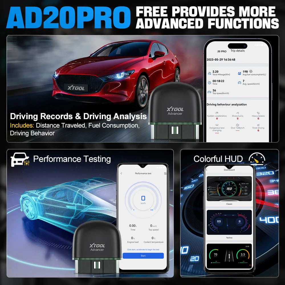 XTOOL Advancer AD20Pro OBD2 Bluetooth-сканер Полная система Автомобильный диагностический
