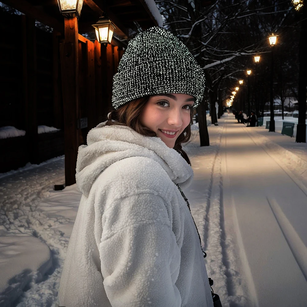 1-5 шт. зимние светоотражающие шапки унисекс высокая видимость серебристая