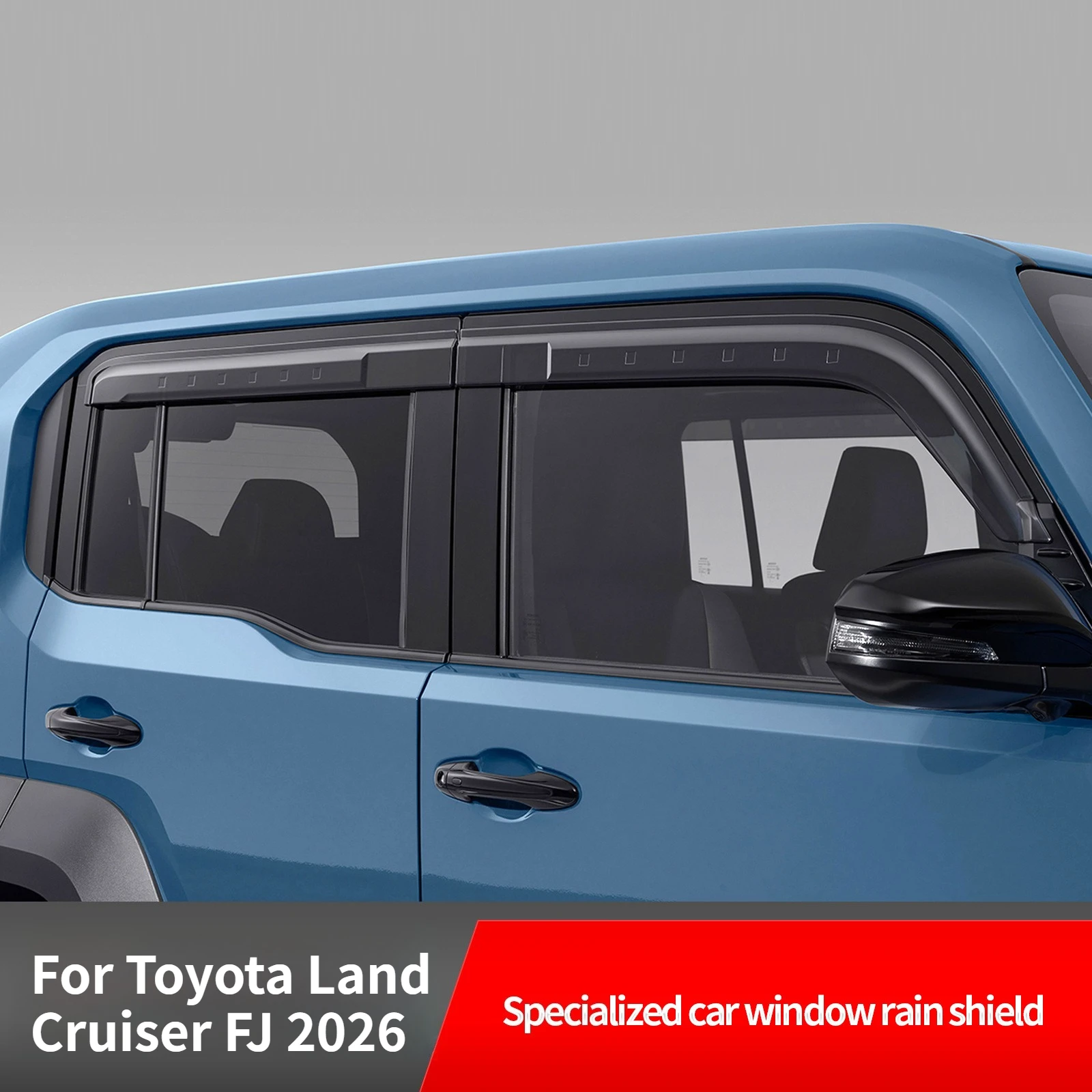 Фото Для Toyota Land Cruiser FJ 2026: Дефлекторы окон, ветровики, защита от дождя и солнца, боковые ветрозащитные козырьки, внешние модифицированные детали №1