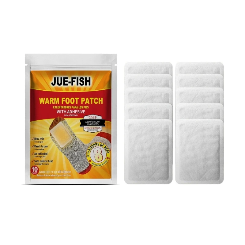 

K1MF 10pcs Foot Toe Warmers with Adhesive Long Lasting Safe Natural Air Activated Heating Pads Up to 8 Hours of Heat Stickers